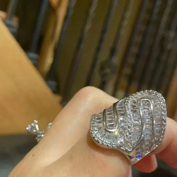 Natural Gemstones  Zircon Stamped S925 Silver Color Rings NEW - Picture 7 of 7